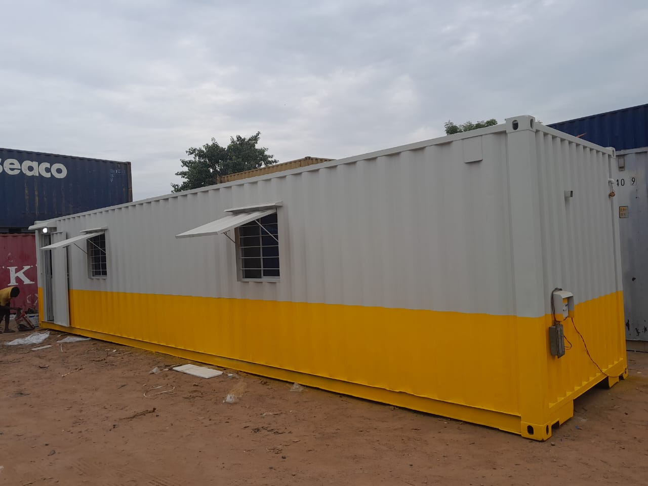 Container home in mountain setting